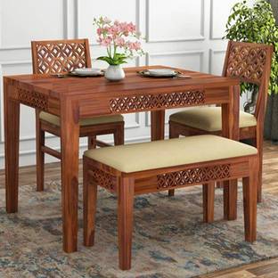 Shreya Decor Shreya Decor Solid wood 4 seater dining set with chair Solid Wood 4 Seater Dining Set