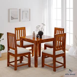 Allie Wood Rosewood (Sheesham) Solid Wood 4 Seater Dining Set
