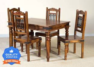 JeenWood Beautiful Dining Set In Sheesham Wood In Living Room Solid Wood 4 Seater Dining Set