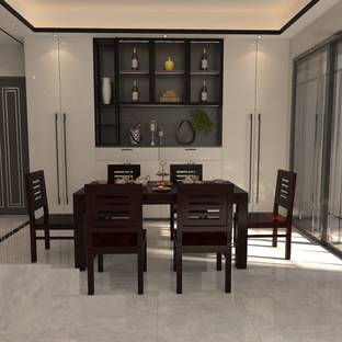 Allie Wood Sheesham ( Rosewood ) Solid Wood 6 Seater Dining Set