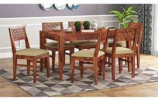 AADITYAWOODS Dining Room Set Solid Wood 6 Seater Dining Set
