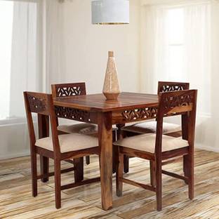 RK WOOD RKW-Dinning Table(SheeshamWood) Solid Wood 4 Seater Dining Set
