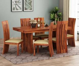Allie Wood Rosewood (Sheesham) Solid Wood 6 Seater Dining Set