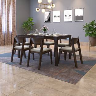 DriftingWood Liana Sheesham Wood Dining Table 6 Seater | Wooden Six Seater Dinning Table Solid Wood 6 Seater Dining Set