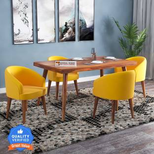 Kendalwood Furniture Premium Dining Room Furniture Wooden Dining Table with 4 Chairs Solid Wood 4 Seater Dining Set