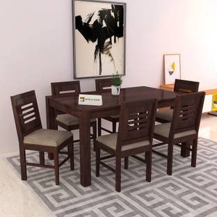 Kendalwood Furniture Premium Dining Room Furniture Wooden Dining Table with 6 Chairs Solid Wood 6 Seater Dining Set
