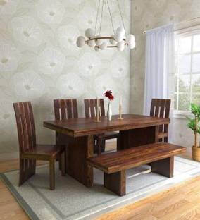 Allie Wood Rosewood (Sheesham) Solid Wood 6 Seater Dining Set