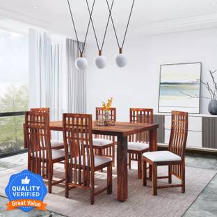 Flipkart Perfect Homes Sheesham ( Rosewood ) Solid Wood 6 Seater Dining Set