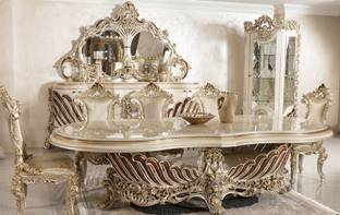 royal wood Solid Wood 6 Seater Dining Set