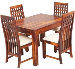 Custom Decor Solid Wood 4 Seater Dining Set