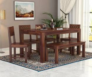 Flipkart Perfect Homes Sheesham Wood Six Seater CNC Designed Dining Set For Dining Room/ Restaurant || Solid Wood 6 Seater Dining Set