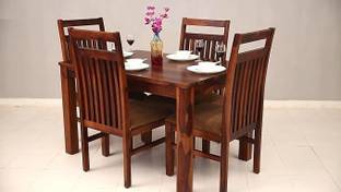 Custom Decor Solid Wood 4 Seater Dining Set