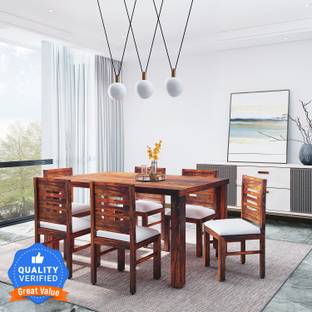 Flipkart Perfect Homes Sheesham ( Rosewood ) Solid Wood 6 Seater Dining Set