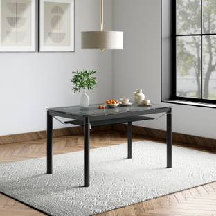 Godrej Interio Brawn Glass 6 Seater Dining Table