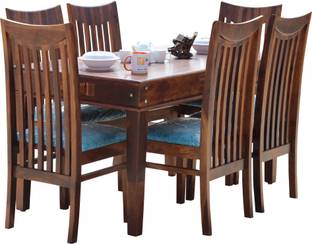 ROYAL FINISH Solid Wood Sheesham Wood 6 Seater Dining Table With 6 Chairs For Dining Room Solid Wood 6 Seater Dining Table