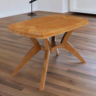 Nilkamal Shahenshah Kross Leg Rectangular 4 Seater Plastic Dining Table for Dining Room. Plastic 4 Seater Dining Table