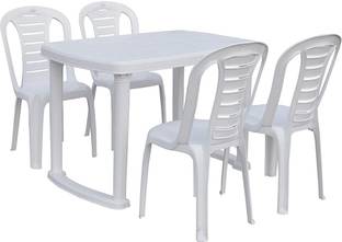 ATOZANTIQUES Plastic 4 Seater Dining Table