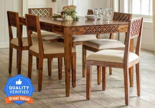 Utkarsh Solid Sheesham Wood 6 Seater Dining Chair For Dining Room / Hotel / Cafe Solid Wood 6 Seater Dining Table