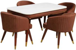 Woodenspace Solid Wood 4 Seater Wooden Dining Set for Dining Room & Kitchen| Rosewood Solid Wood 4 Seater Dining Table