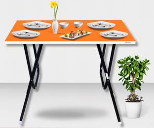 EuroQon Space Saver Foldable Imported Wood Engineered Wood 4 Seater Dining Table