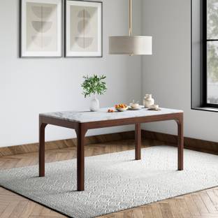 Godrej Interio Snowflake Solid Wood 6 Seater Dining Table
