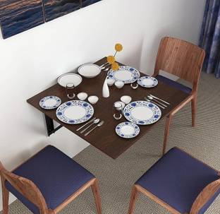 KAWACHI Fold Down 3 Seater Wall Mount Folding Breakfast Dining Table Perfect Addition to Kitchen & Dining Room Engineered Wood 2 Seater Dining Table
