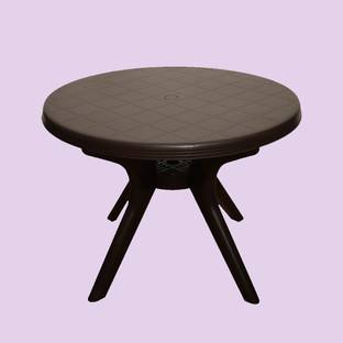 ARLAVYA Magna Model Sturdy Round Table for Home Garden Cafeteria Plastic 4 Seater Dining Table