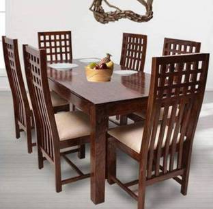 WOOD AFFAIR Premium Dining Room Furniture Wooden Dining Table with 6 Chairs Solid Wood 6 Seater Dining Table