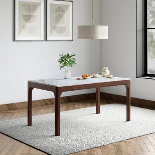 Godrej Interio Snowflake Solid Wood 6 Seater Dining Table