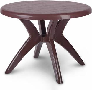 HOMIBOSS plastic round table for office, kitchen, garden Plastic 4 Seater Dining Table
