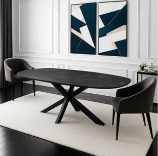 Meubelen DANISH OVAL Solid Wood 8 Seater Dining Table