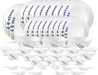 LAOPALA Pack of 46 Opalware Novo English Lavender Dinner Set