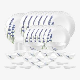 LAOPALA Pack of 35 Opalware Novo English Lavender 35 Pcs Dinner Set