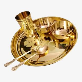 M&V CRAFT PURE Pack of 6 Brass Dinner Set