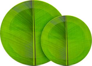 Laserbot Banana Leaf South Indian dinner plate (6 Full Plate || 6 Half Plate) Set of 12 Dinner Plate