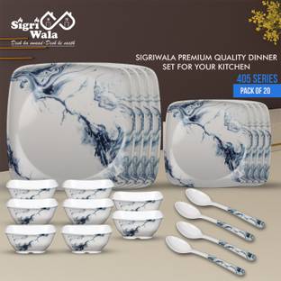 Sigri-wala Pack of 20 Melamin Dinner Set
