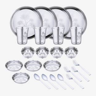 LIMETRO STEEL Pack of 24 Stainless Steel Dinner Set