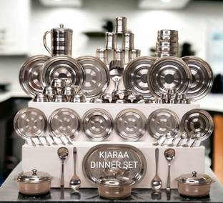 KIARAA Pack of 61 Stainless Steel Kiaraa Dinner Set