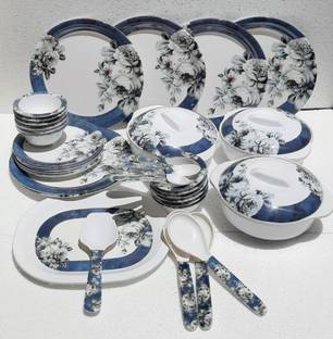 Radhe Crockery Pack of 41 Melamin SILVERROCK Dinner Set