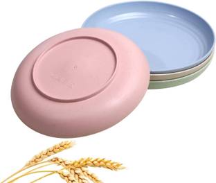 GKARUNA Lightweight Wheat Straw Dinner Plates - Reusable Plate Set of 4 Dinner Plate