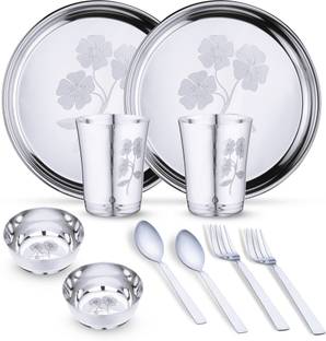 LIMETRO STEEL Pack of 10 Stainless Steel Dinner Set