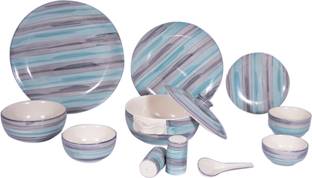 MUD FACTORY Pack of 37 Ceramic Dinnerware Plate Dinner Set