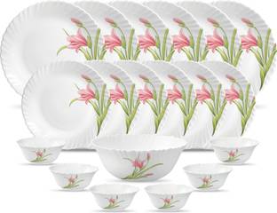 LAOPALA Pack of 19 Opalware Flaming Red 19 Pcs Dinner Set