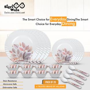 Sigri-wala Pack of 20 Melamin Dinner Set