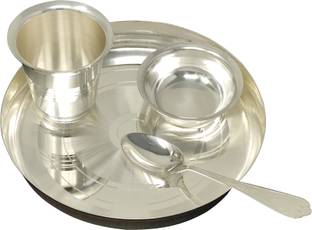 बेंगलेन Baby Dinner Set 7 Inch for Annaprashan Sanskar Rice Ceremony Gift Items 4 का पैक डिनर सेट