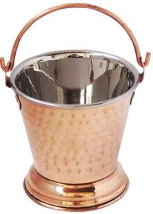 Alluring Homz Copper, Stainless Steel Alluring Homz Copper Steel Bucket/Balti for Serving,Tableware-10cm(400 ml)1Piece Dinner Set