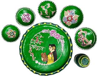 kalpatari Earthenware Boi Premi (Book Reader Girl) Dinner Set