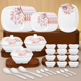 Flipkart SmartBuy Pack of 40 Melamin Autumn Grove|Dishwasher Safe|Stain Resistant Dinner Set