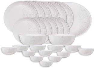 cello Pack of 27 Opalware Royale Pristine 27 Pcs Dinner Set