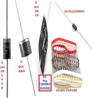 ARY&ASY 35 pcs combo (5 pcs 6a10,5 pcs 6a4,5 pcs 1N5408,10 pcs 1N4007, 10 pcs 1N4148) Varactor Diode